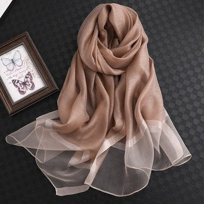 Designer 2019 solid silk and cotton scarf - UniqueThoughtful