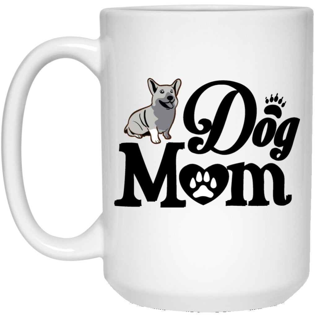 "Dog Mom" Coffee Mug (Black & White) - Uniquethoughtful