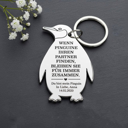 „Du bist mein Pinguin“ Schlüsselanhänger – Ein Geschenk für die Liebe - UniqueThoughtful