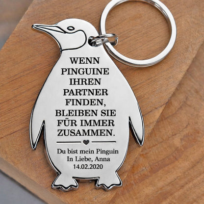 „Du bist mein Pinguin“ Schlüsselanhänger – Ein Geschenk für die Liebe - UniqueThoughtful