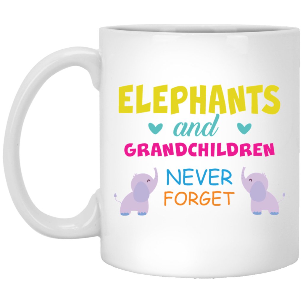 "Elephants & Grandchildren Never Forget" Coffee Mug - Uniquethoughtful