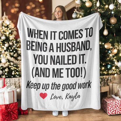 Custom Blanket Valentine's Gift For Husband, Boyfriend