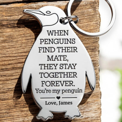 Personalized You're My Penguin keychain - Valentine's Gift