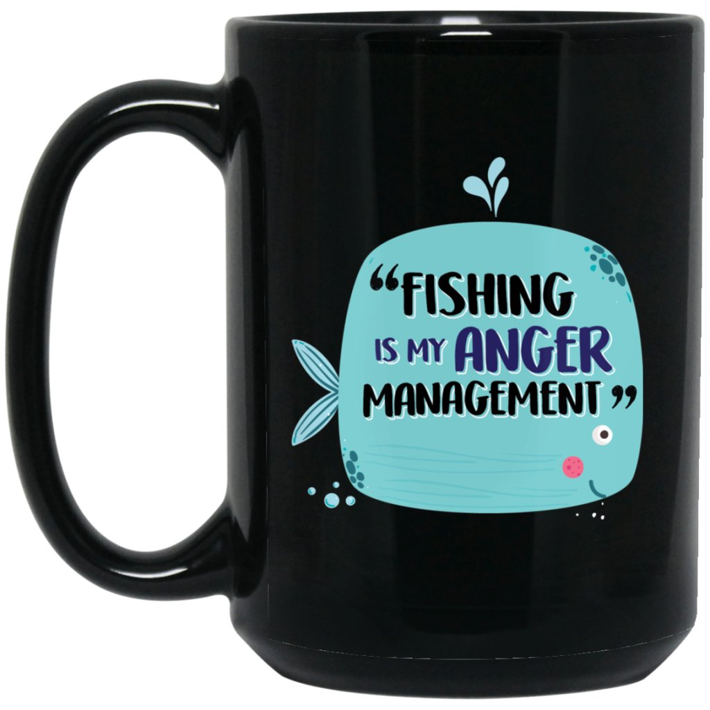 "Fishing Is My Anger Management" Cute Fish Coffee Mug - UniqueThoughtful