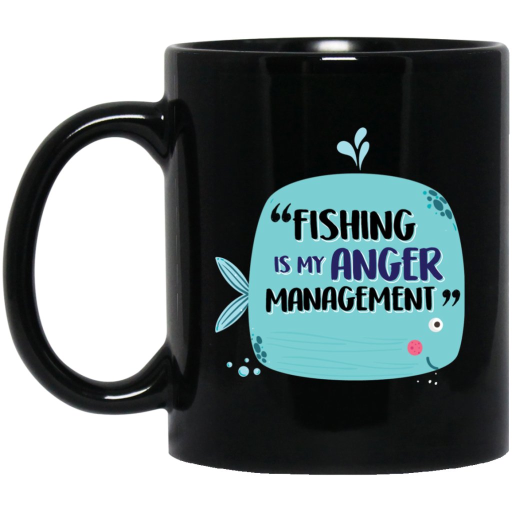 "Fishing Is My Anger Management" Cute Fish Coffee Mug - UniqueThoughtful