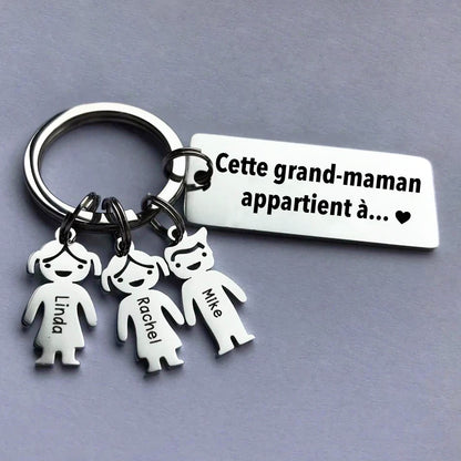 Porte-clés personnalisé – Cadeau Fête des Mères pour Maman & Grand-maman