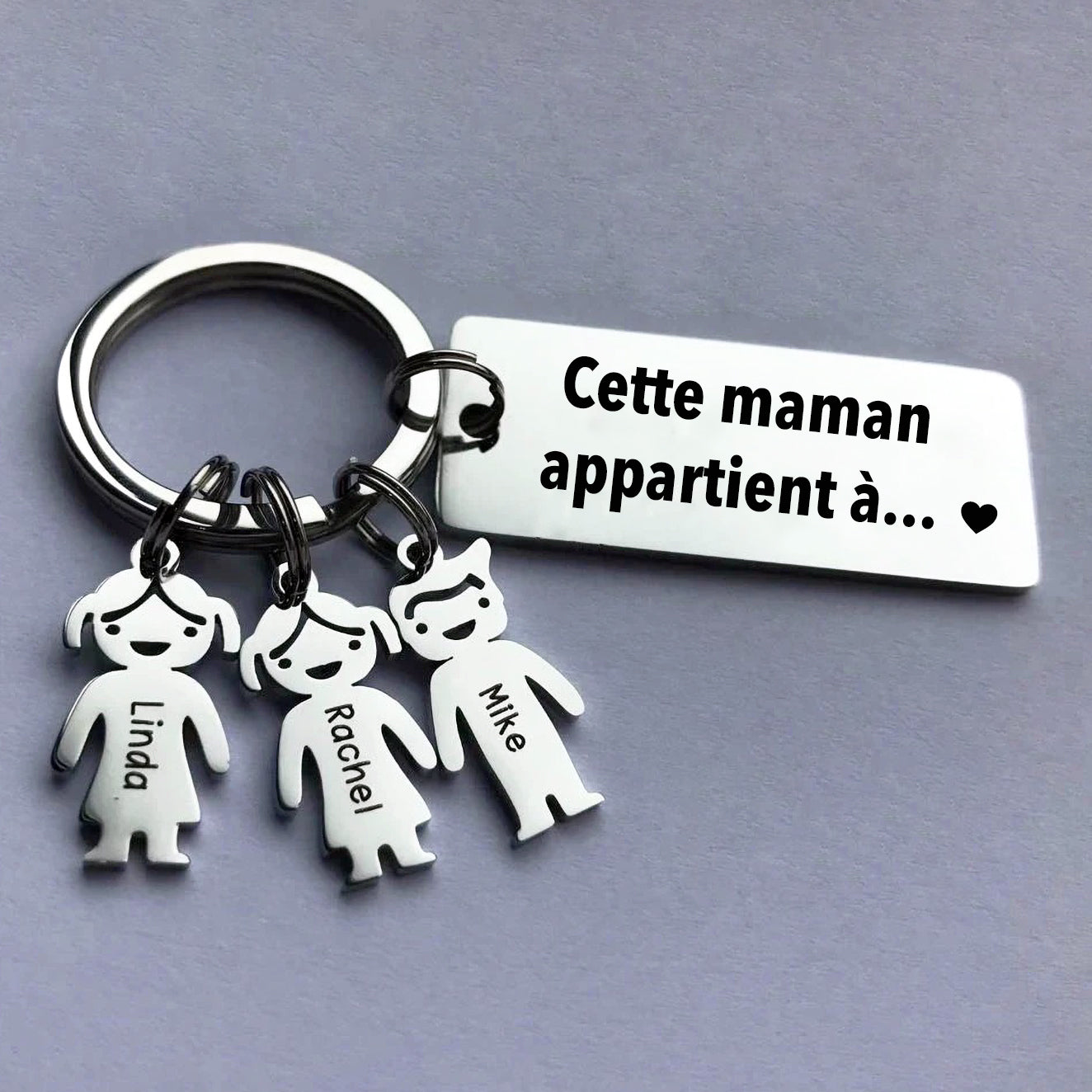 Porte-clés personnalisé – Cadeau Fête des Mères pour Maman & Grand-maman