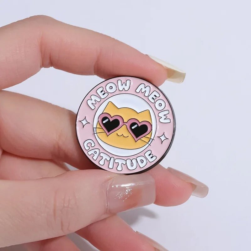 Funny Cat Enamel Pins - UniqueThoughtful