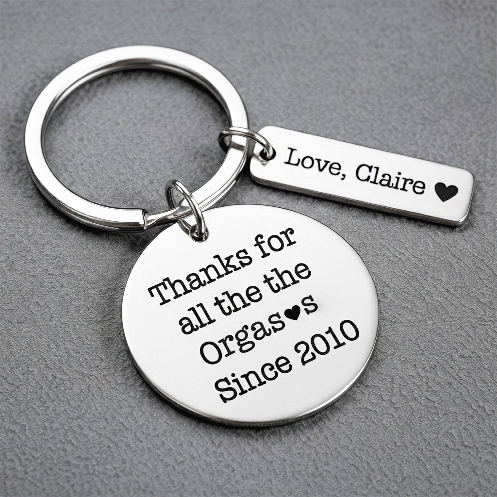 Funny Custom keychain for couples - Perfect Gift - UniqueThoughtful
