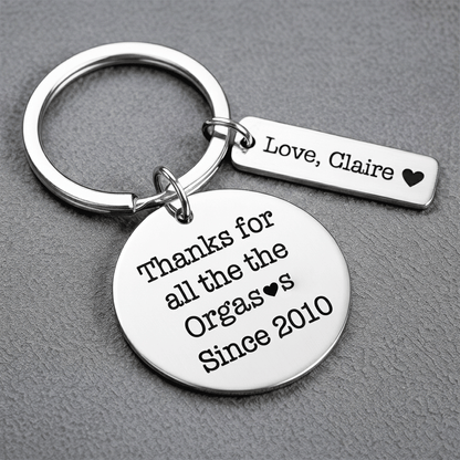 Funny Custom keychain for couples - Perfect Gift - UniqueThoughtful