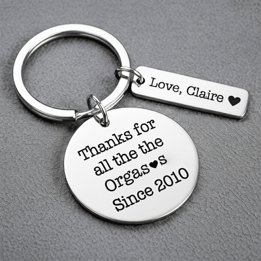 Funny Custom keychain for couples - Perfect Gift - UniqueThoughtful