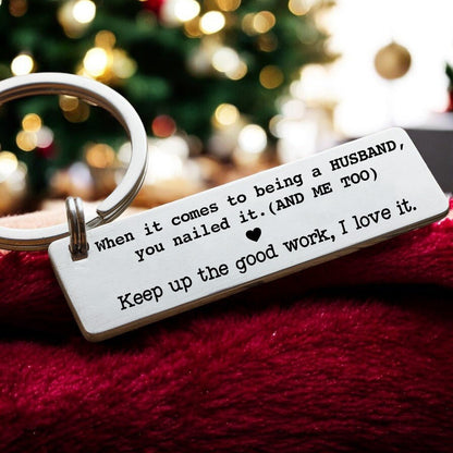 Funny keychain Valentines Gift For Husband - UniqueThoughtful