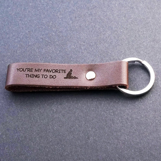 Funny Leather Keychain - UniqueThoughtful