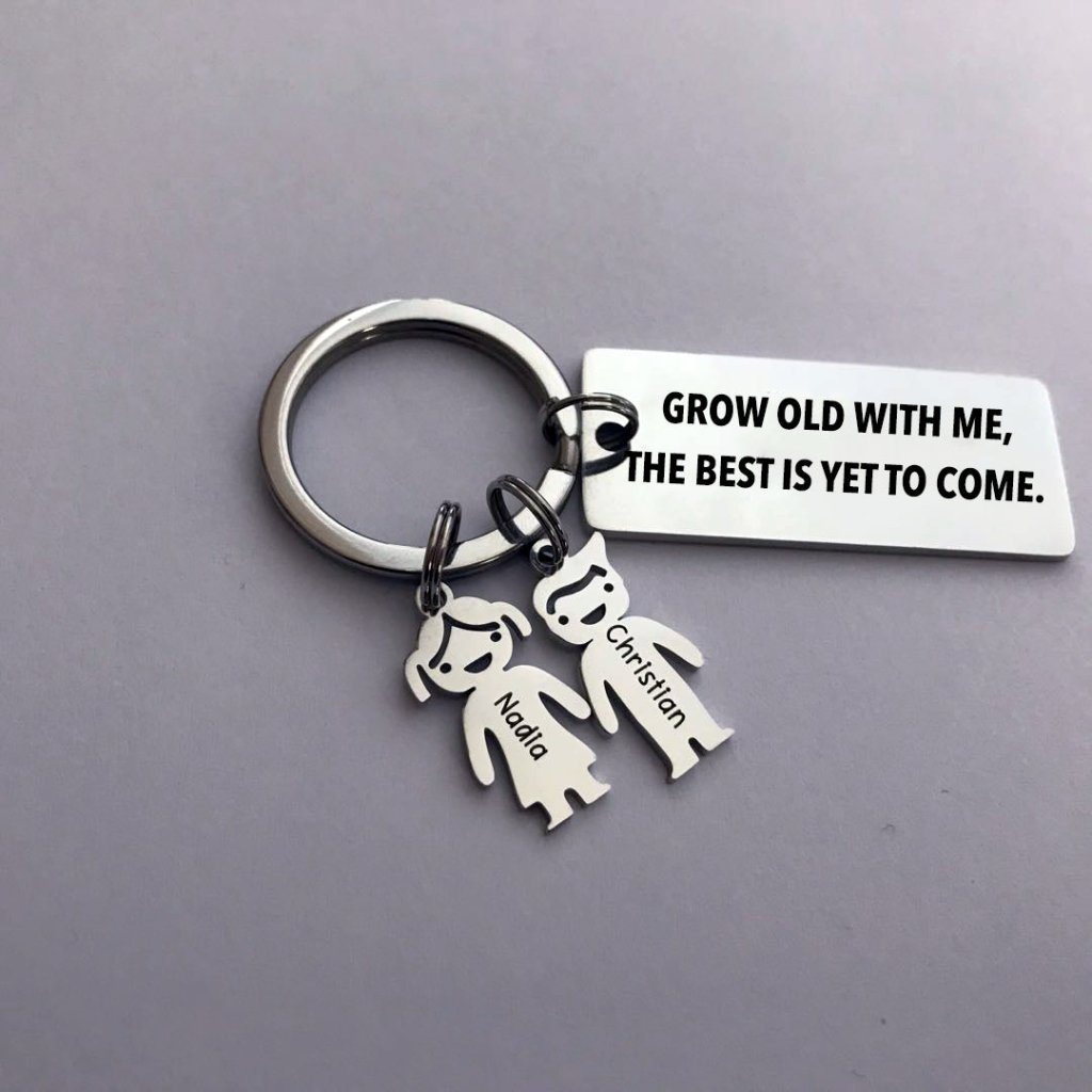 Grow old with me, the best is yet to come - Personalized keychain - Uniquethoughtful