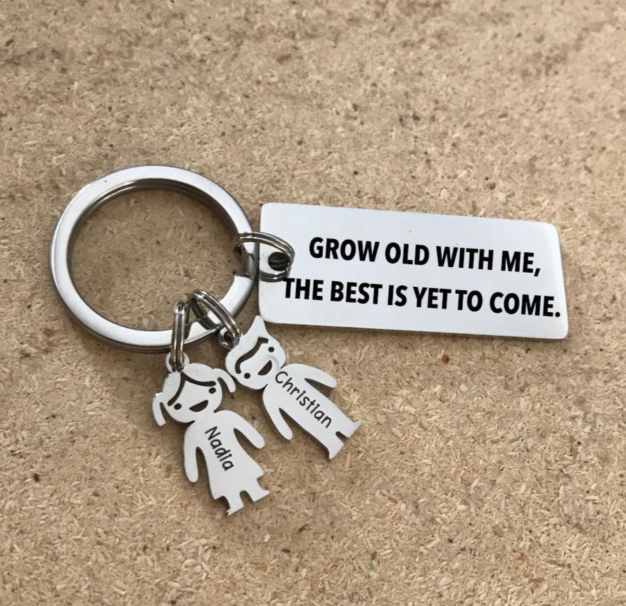 Grow old with me, the best is yet to come - Personalized keychain - Uniquethoughtful