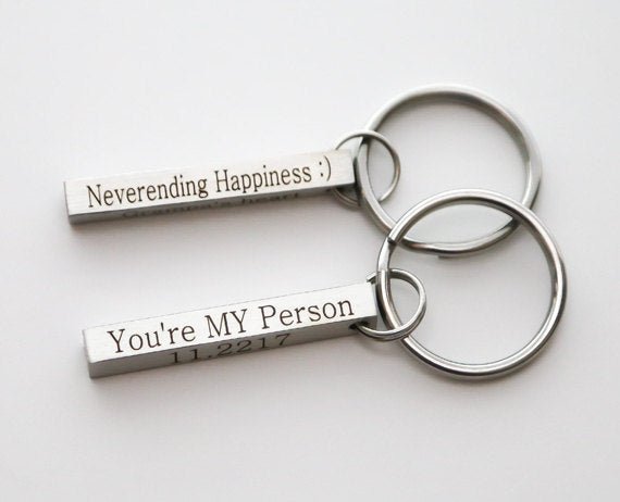 Handmade 4 Side Personalization Keychain - UniqueThoughtful