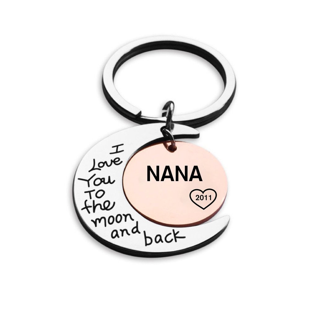I Love You To The Moon And Back Personalized Keychain - UniqueThoughtful