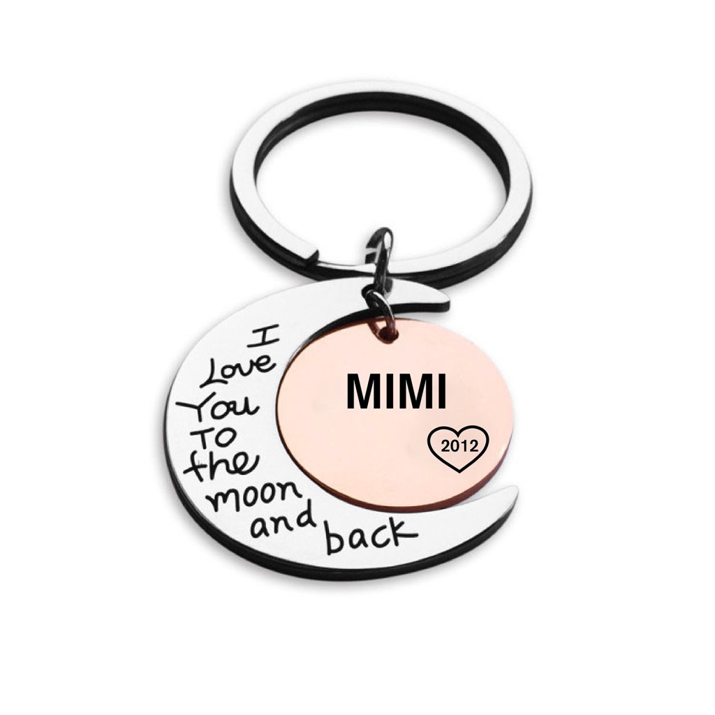 I Love You To The Moon And Back Personalized Keychain - UniqueThoughtful