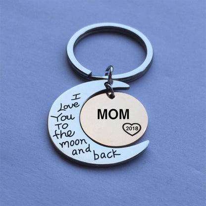 I Love You To The Moon And Back Personalized Keychain - UniqueThoughtful