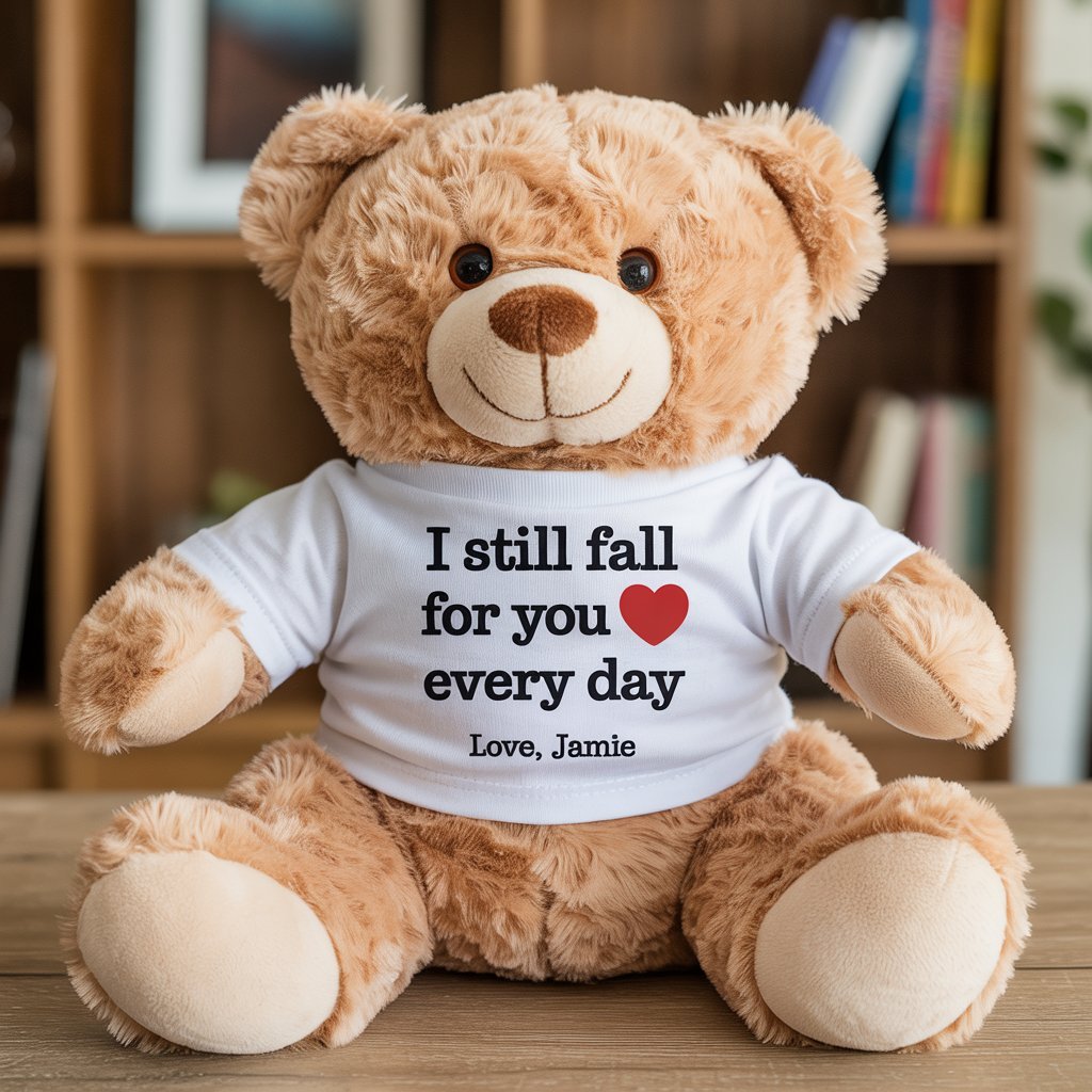 I Still Fall For You Every Day - Custom Plush Bear - UniqueThoughtful
