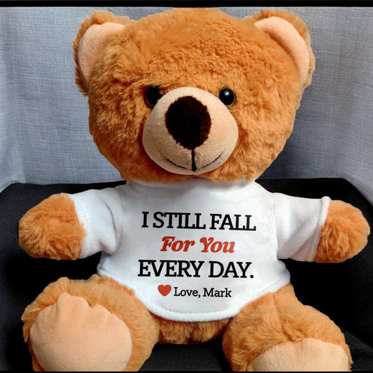 I Still Fall For You Every day - Custom Teddy Valentine's Gift - UniqueThoughtful