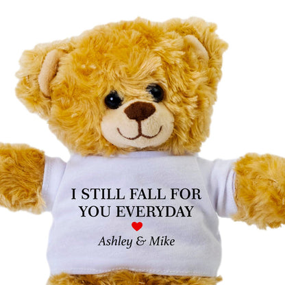 I Still Fall For You Everyday - Custom Plush Bear - Uniquethoughtful