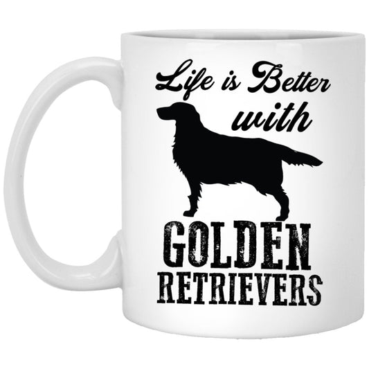 "Life Is Better with GOLDEN RETRIEVERS" Coffee Mug - Uniquethoughtful