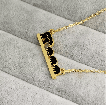 Mama Bear Necklace - Cute Bear Pendant with Oil Dripping Letters - UniqueThoughtful