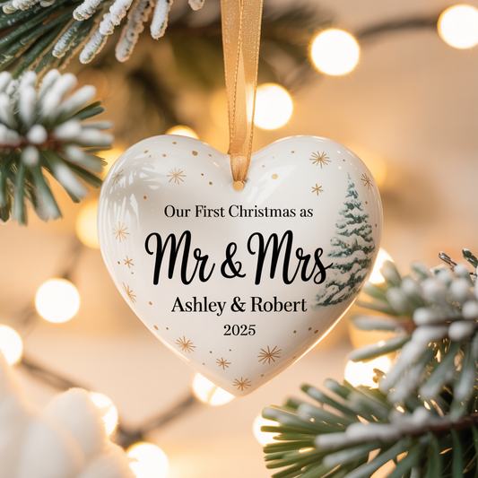 1st Christmas As Mr & Mrs Custom Ornament