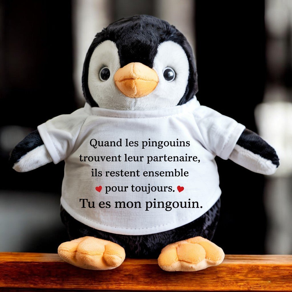 Peluche « Tu es mon pingouin » - Cadeau d'anniversaire, de Noël - UniqueThoughtful