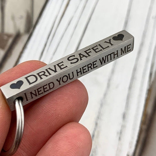 Personalized 4 side Bar Keychain - Uniquethoughtful