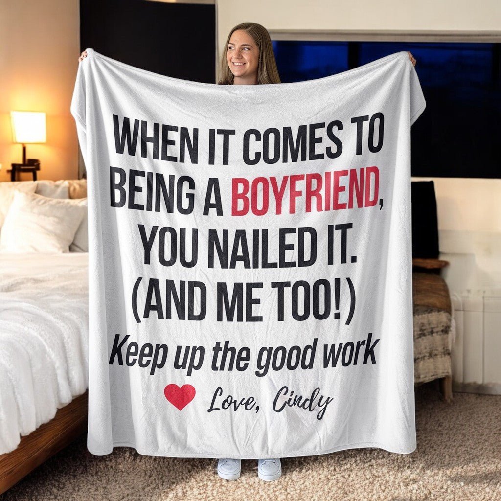 Personalized Blanket Valentine's Gift For Boyfriend - UniqueThoughtful