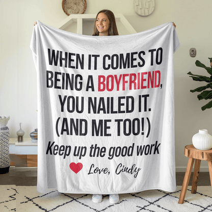 Personalized Blanket Valentine's Gift For Boyfriend - UniqueThoughtful