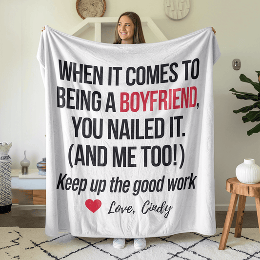 Personalized Blanket Valentine's Gift For Boyfriend - UniqueThoughtful