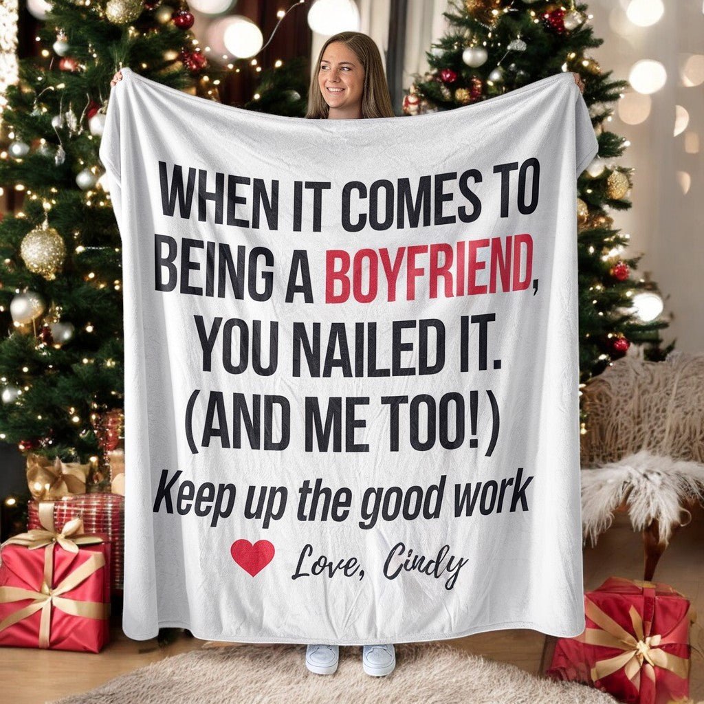 Personalized Blanket Valentine's Gift For Boyfriend - UniqueThoughtful