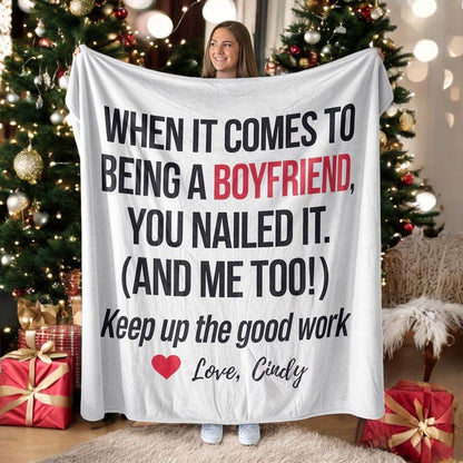 Personalized Blanket Valentine's Gift For Boyfriend - UniqueThoughtful
