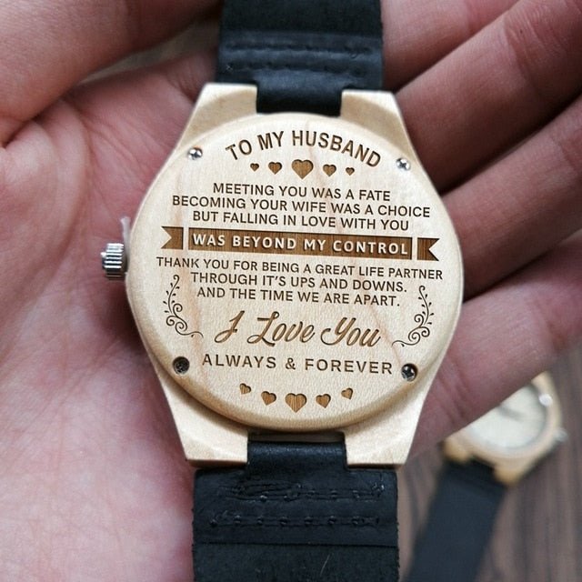 Personalized Engraved Wooden Watch - UniqueThoughtful