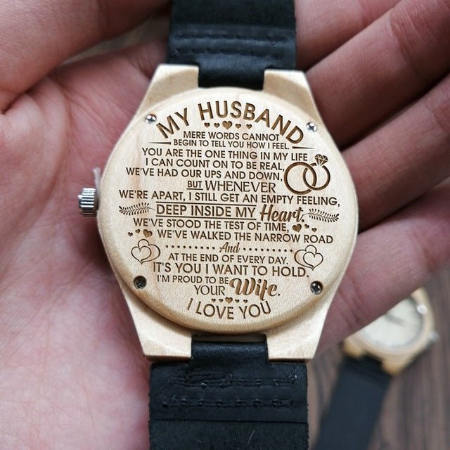 Personalized Engraved Wooden Watch - UniqueThoughtful