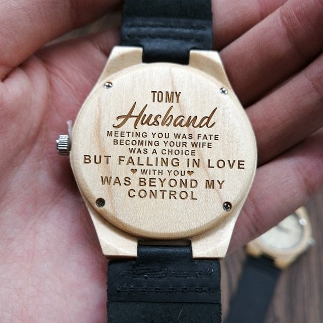 Personalized Engraved Wooden Watch - UniqueThoughtful