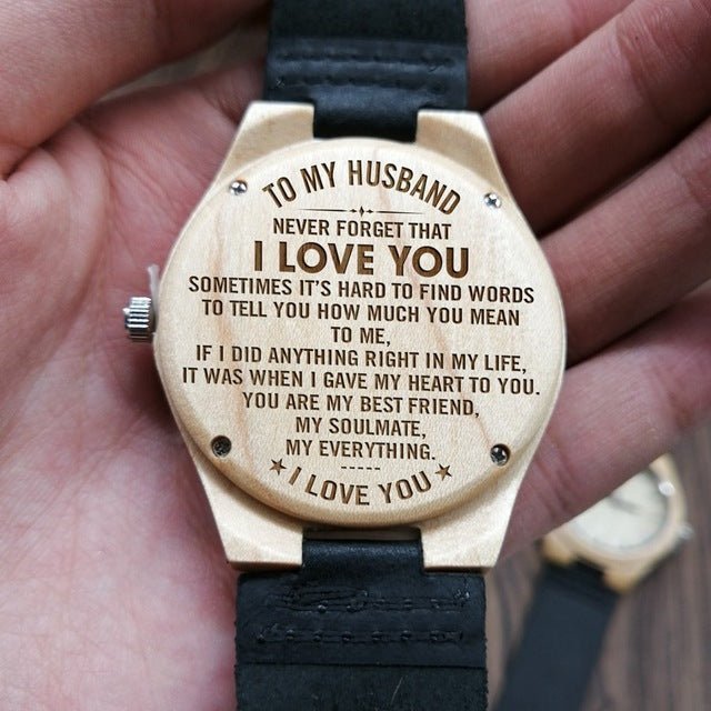 Personalized Engraved Wooden Watch - UniqueThoughtful