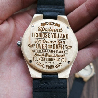 Personalized Engraved Wooden Watch - UniqueThoughtful