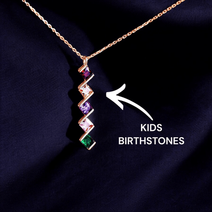 Personalized Family Birthstone Necklace - Mother's Day Gift - UniqueThoughtful