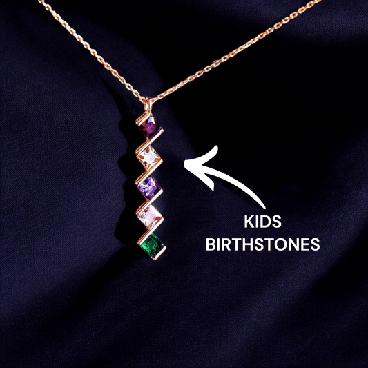 Personalized Family Birthstone Necklace - Mother's Day Gift - UniqueThoughtful
