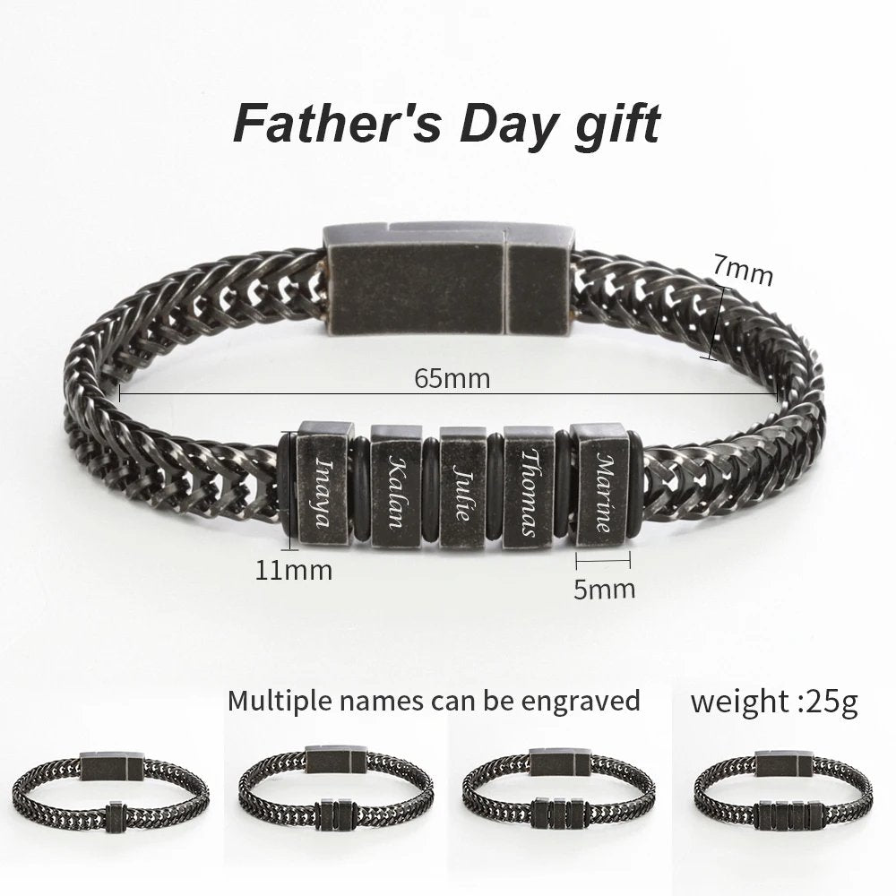 Personalized Family Names Bracelet Father's Day Gift - Uniquethoughtful