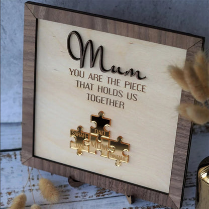 Personalized Family Names Puzzle Wood Wall Art - Mothers Day Gift - UniqueThoughtful