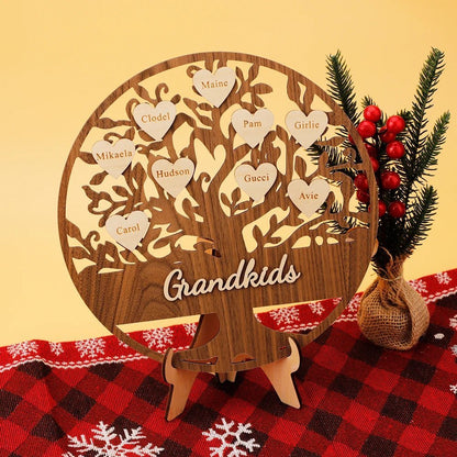 Personalized Family Names Wooden Tree Decoration - UniqueThoughtful