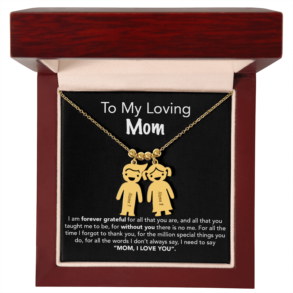Personalized Kids Charm Necklace Mother's Day Gift - UniqueThoughtful
