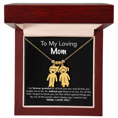 Personalized Kids Charm Necklace Mother's Day Gift - UniqueThoughtful