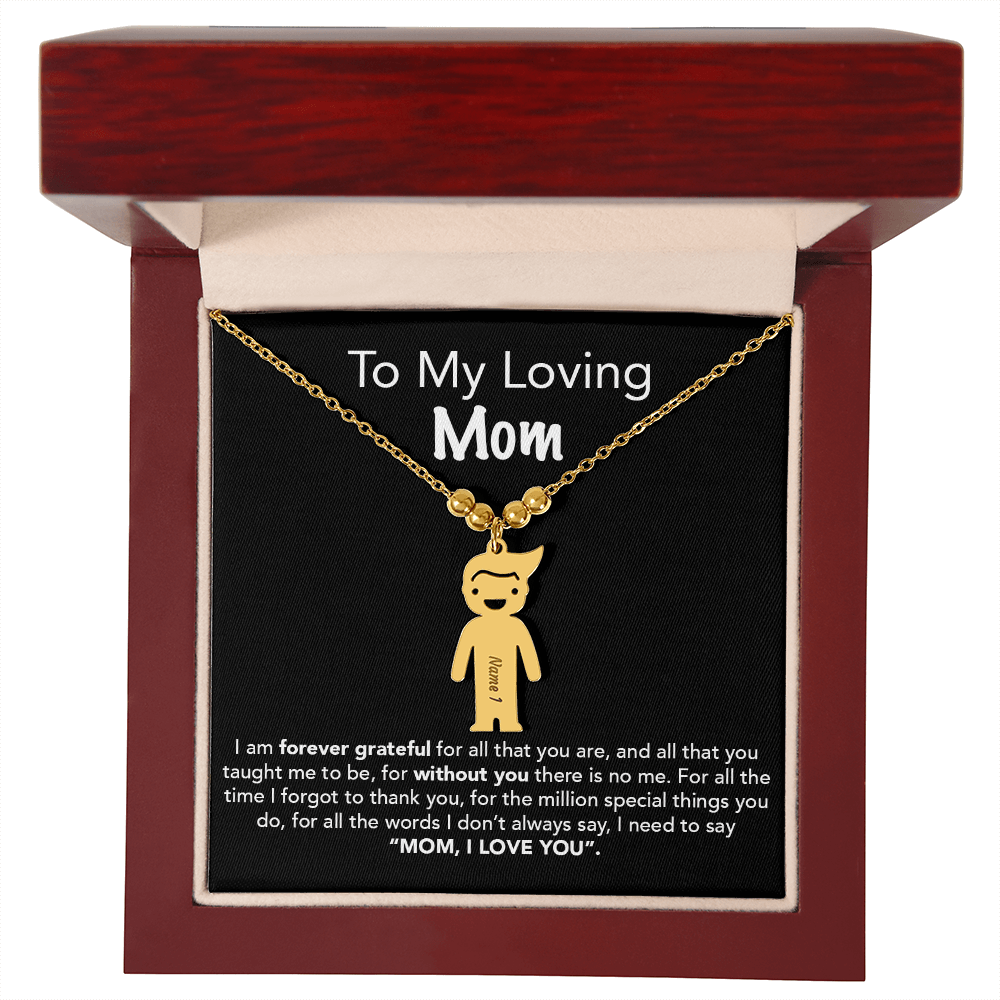 Personalized Kids Charm Necklace Mother's Day Gift - UniqueThoughtful