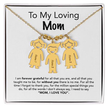 Personalized Kids Charm Necklace Mother's Day Gift - UniqueThoughtful